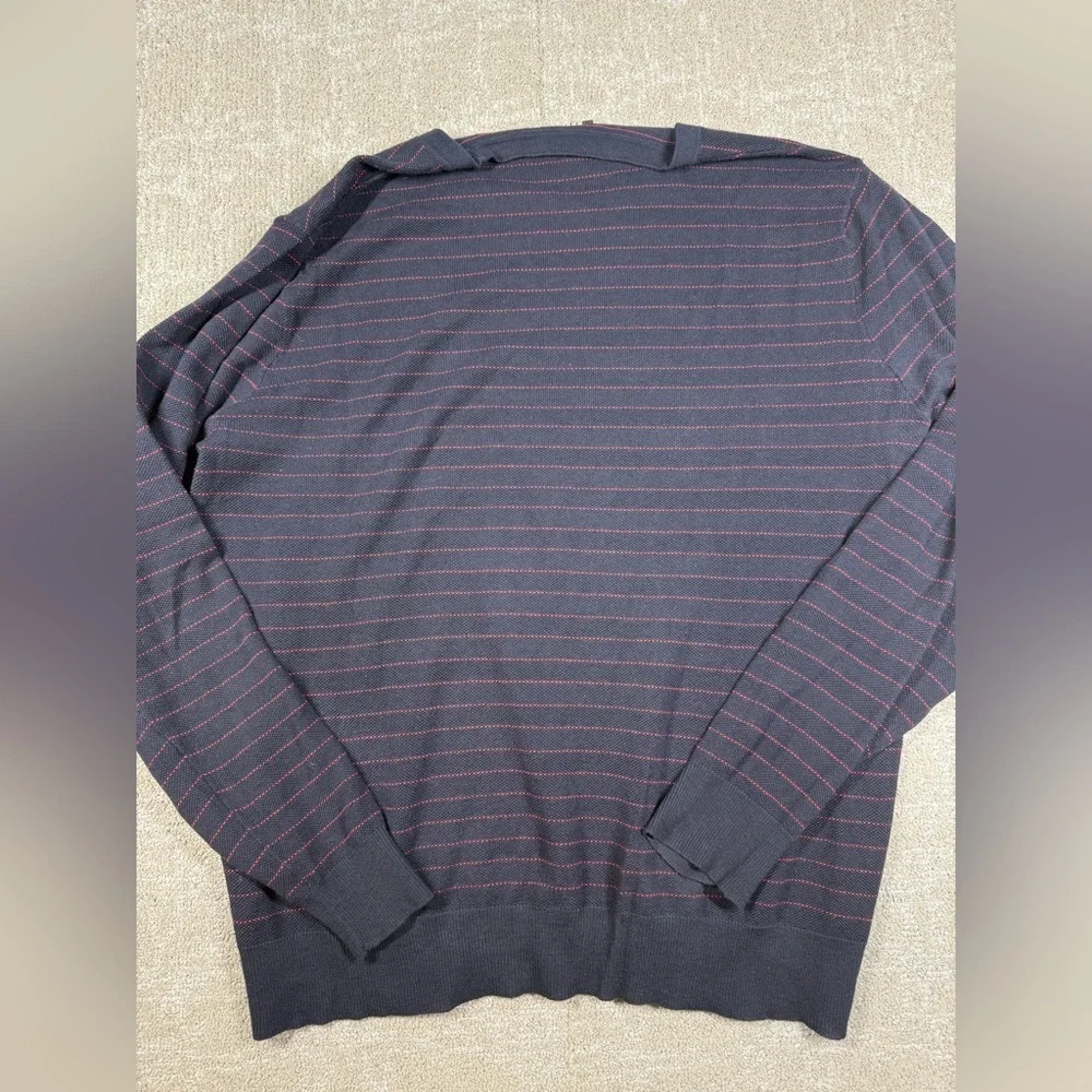 J. Crew Striped Knit Cotton Cashmere Blend Crew Neck Long Sleeve Sweater Sz L
